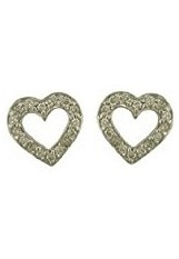 admirable teeny open heart diamond baby earrings 
